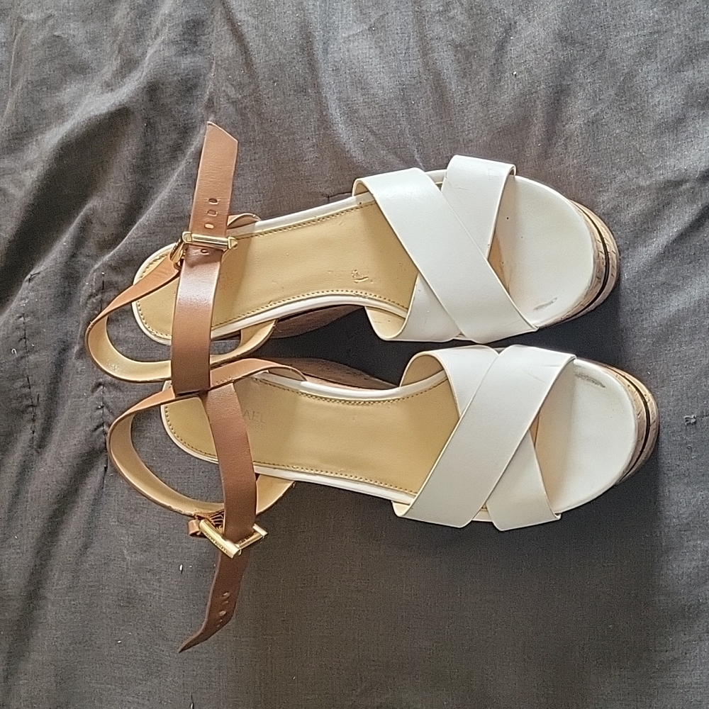 Michael Kors Chandler Leather Wedge Platform Sandal